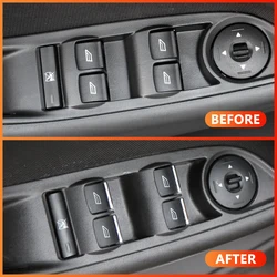 7Pcs/set ABS Chrome Car Window Lifting Button Sequins Trim Sticker for Ford Focus 2 MK2 3 MK3 2005 - 2018 Accessories