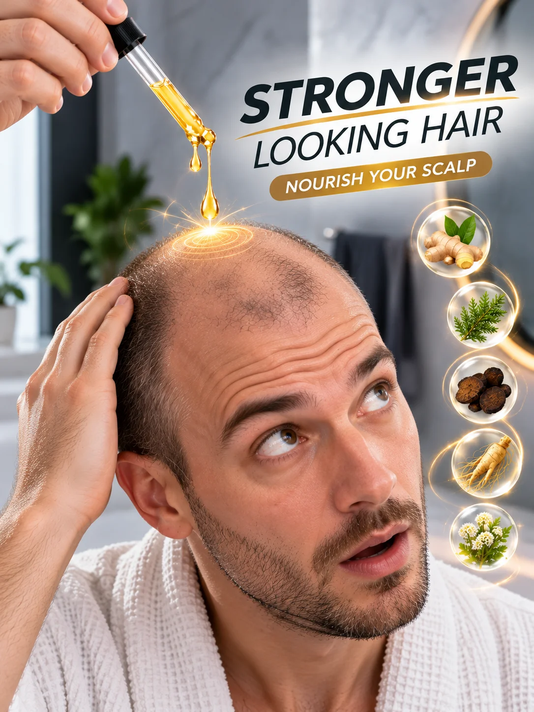 Hair Thickening Appearance Care Oil for Men Women Scalp Care Nourishing Formula for Thin Fine Hair Daily Use