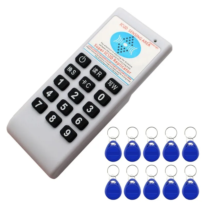 【PRICE-DROP!】 Duplicatore IC/ID e lettore scrittore + 10 portachiavi 125Khz RFID Smart Card Duplicatore