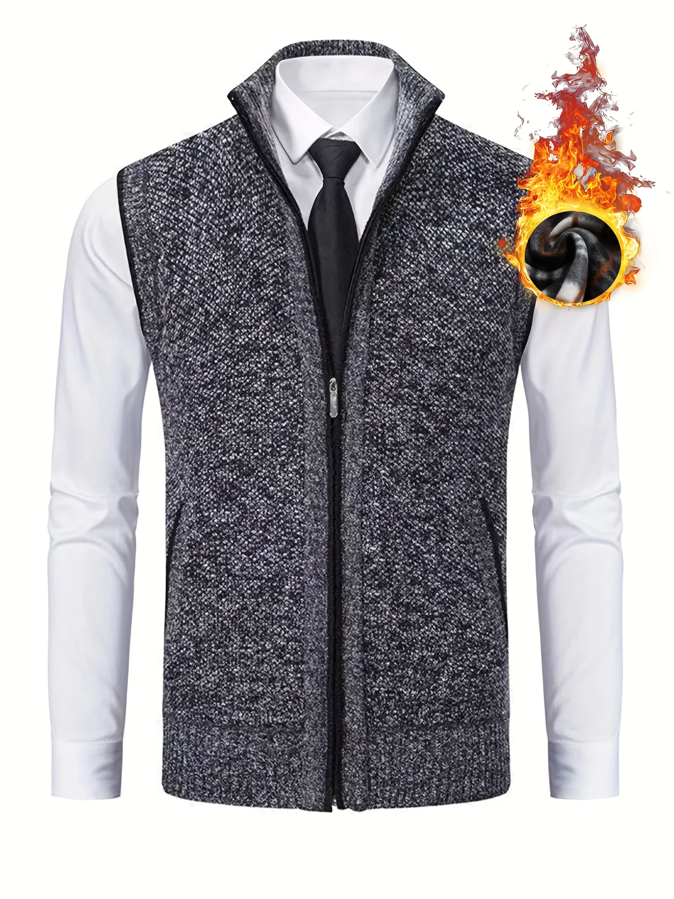 

Sleeveless Zip Blazer Vest | Tailored Fit, Machine Washable | For Office, Semi-Formal & Casual Wear.
