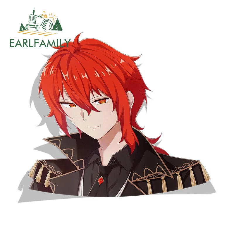 

EARLFAMILY 13cm X 11.3cm For Diluc Ragnvindr Genshin Impact Peek Car Stickers Personality Waterproof Decals Vinyl Car Wrap