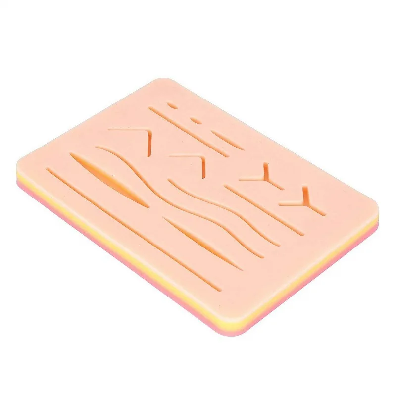 Medical Silicone Suture Practice Pad, Skin Suture Kit Training Model, Surgical Suture Pad, Human Traumatic Skin Model