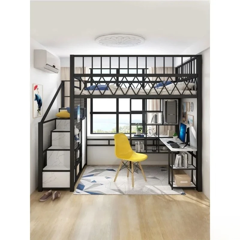 Factory Direct 2026 Nordic multi-functional provincial space raised bed apartment duplex single upper floor small apartment