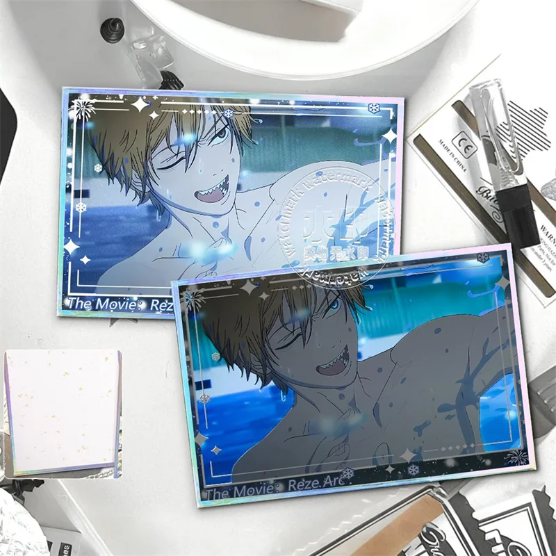 Anime film tronçonneuse homme Reze Arc Denji Reze Cosplay carte papier coloré signet cartes acryliques recueillir ornement accessoires accessoire