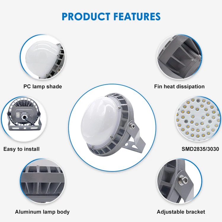 New Arrival Explosion Proof Lamp Ip65 Gas Station Lighting 50w 100w 150w Led Explosion Proof Light