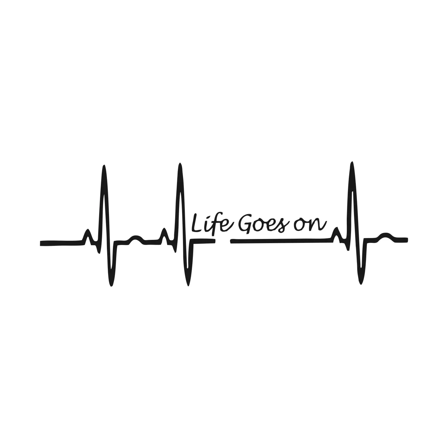 

New Design Heartbeat Trackpad Life Goes On Nice Decal Black Silver Vinyl Creative Cute Car Sticker, 19cm