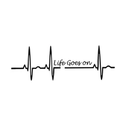 New Design Heartbeat Trackpad Life Goes On Nice Decal Black Silver Vinyl Creative Cute Car Sticker, 19cm