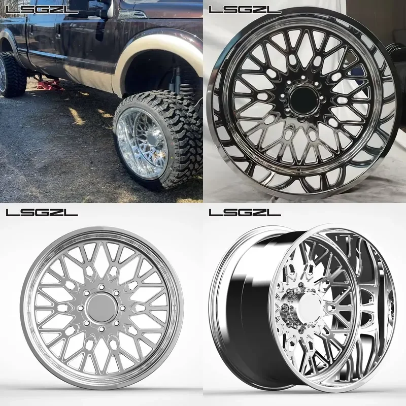 Rines Forjados i LSGZL Super Single Wheels 8x6.5 8x180 20x10 22x12 24x14 26x16 Pulgadas para Camionetas Chevy 1500 2500 GMC F150