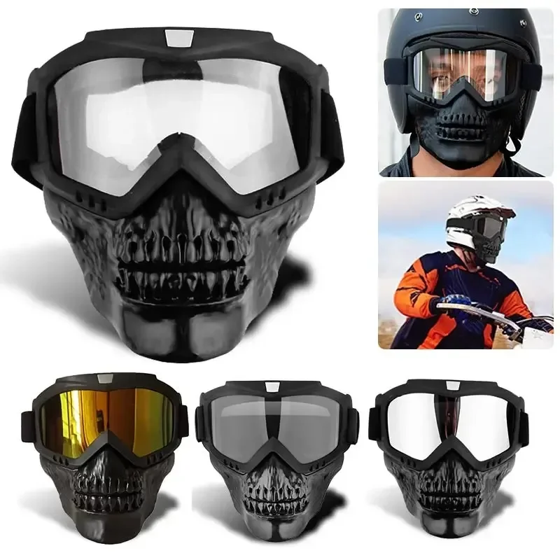 

Motorcycle Helmet Goggles Skull Face Mask Windproof Motocross Goggles Anti-ultraviolet Dust-proof Cycling Protective Glasses