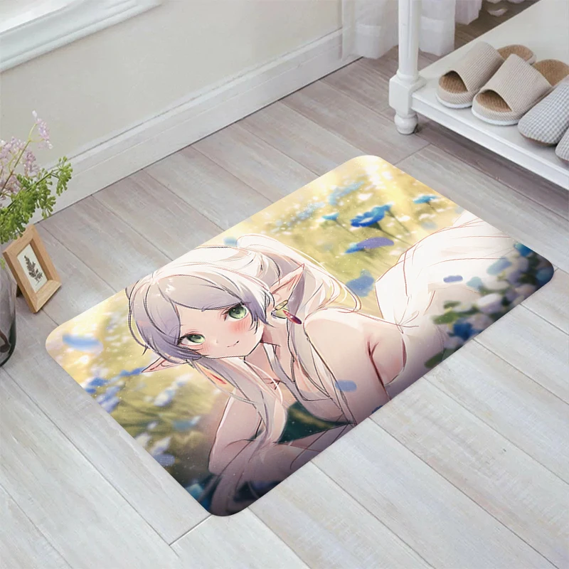 

Frieren Anime Girl Floor Mat Home Carpet Entrance of House Room Rugs Carpets Kitchen Rug Balcony Foot Doormat Door Mats Bathroom