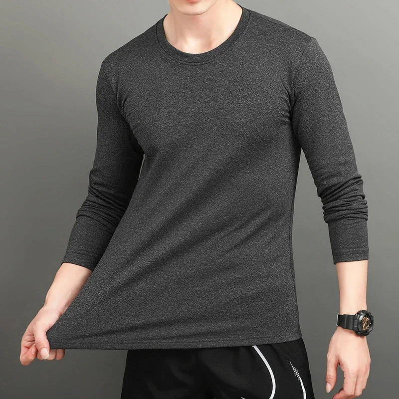 

Gym Men T-shirt Quick Drying Elastic Tight Top Muscle FitnessTraining Clothes Outdoor Running Sports Clothing Tees Spring Autumn