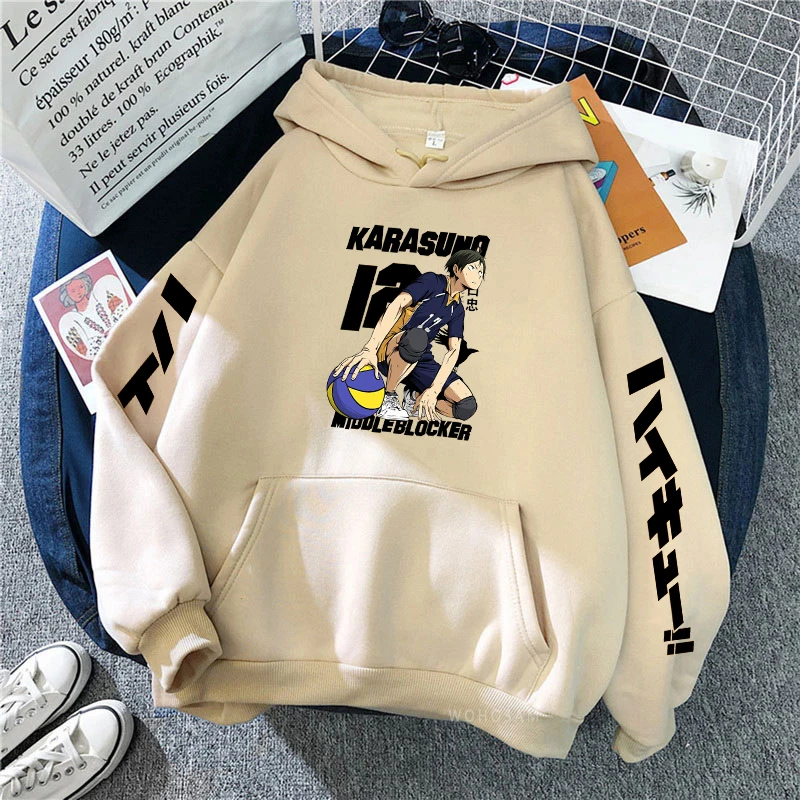 Japan Anime Haikyuu Tadashi Yamaguchi Sweatshirt Streetwear Funny Cartoon Karasuno High School Men Oversized Casual Hoodies