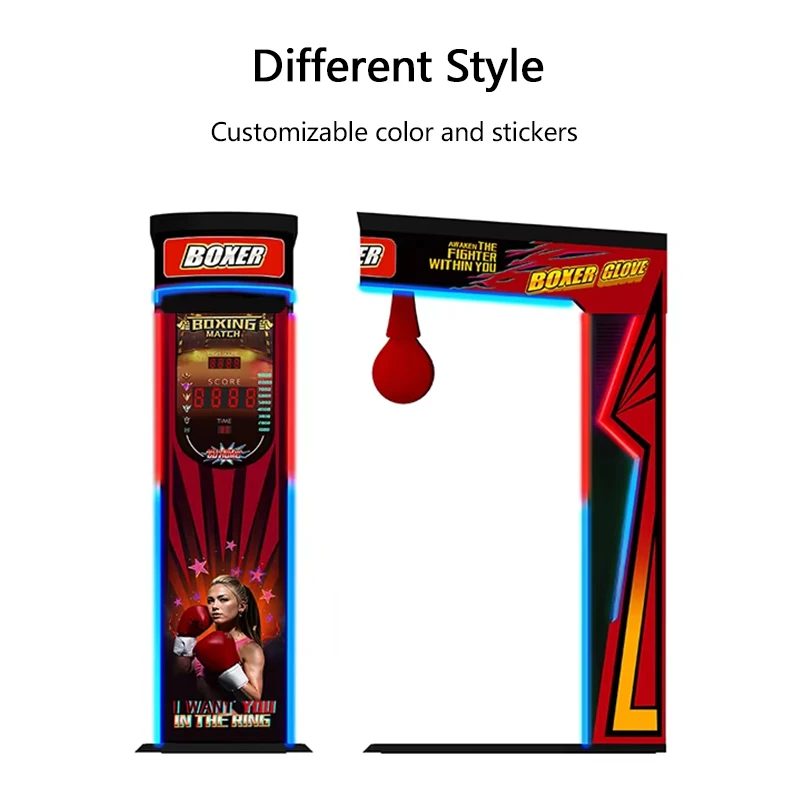 Arcade Boxing Simulator Big One Punch Bag Coin Operated Punch Machine Street Amusement Game for Sale Custom