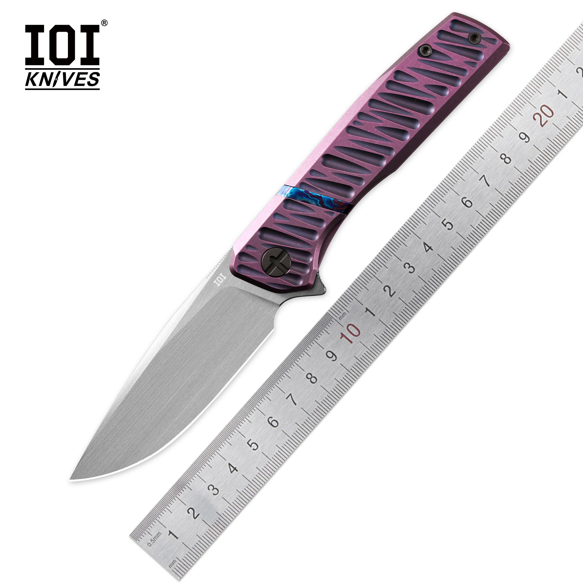 

IOI I93358 Folding Knife Titanium Handle Vanax Steel Blade Pocket EDC Tool Men Camping Survival Hunting