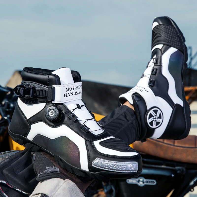 

Men's Motorcycle Boots New Non-slip Abrasion Resistant Motocross Riding Shoes Man Motorbike Protective Boot Motos Sports Shoes