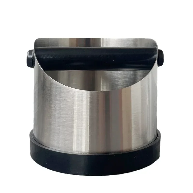 Coffee Knock Box Stainless Steel Espresso Knock Box Non Slip Coffee Ground Knock Box with Rubber Ring Beveled Coffee Ground Bin view 6