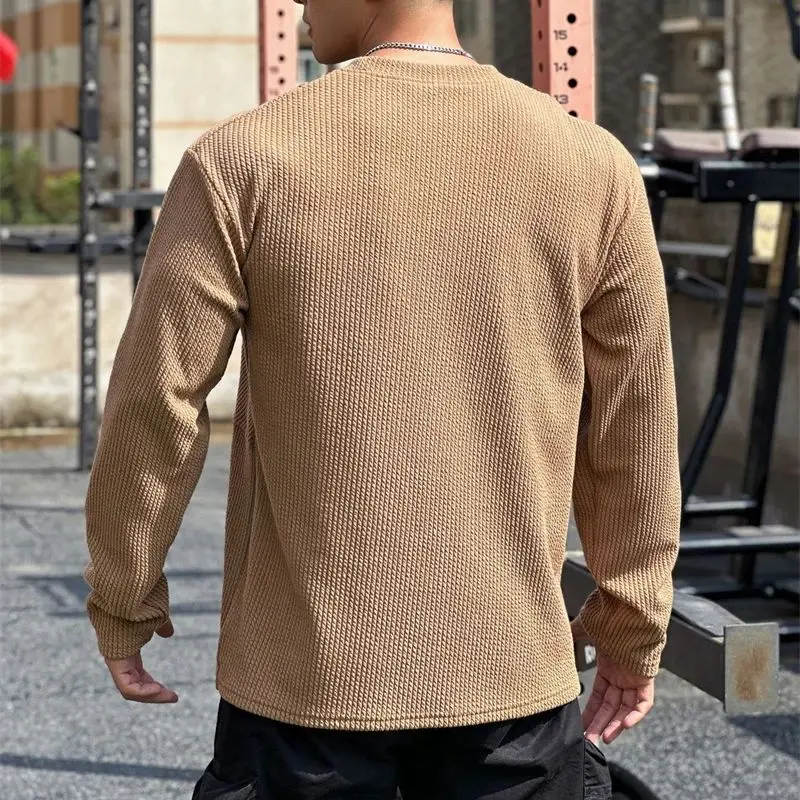 Spring and autumn new street wear trend hot sell snake print loose long-sleeved men's T-shirt casual top fashion men's wear