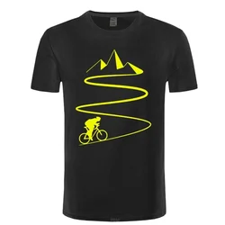 Mountain Bike Heartbeat Funny Biker High Quality Cotton T Shirt Custom Short Sleeve Men's Bicycle Cycling T-shirt