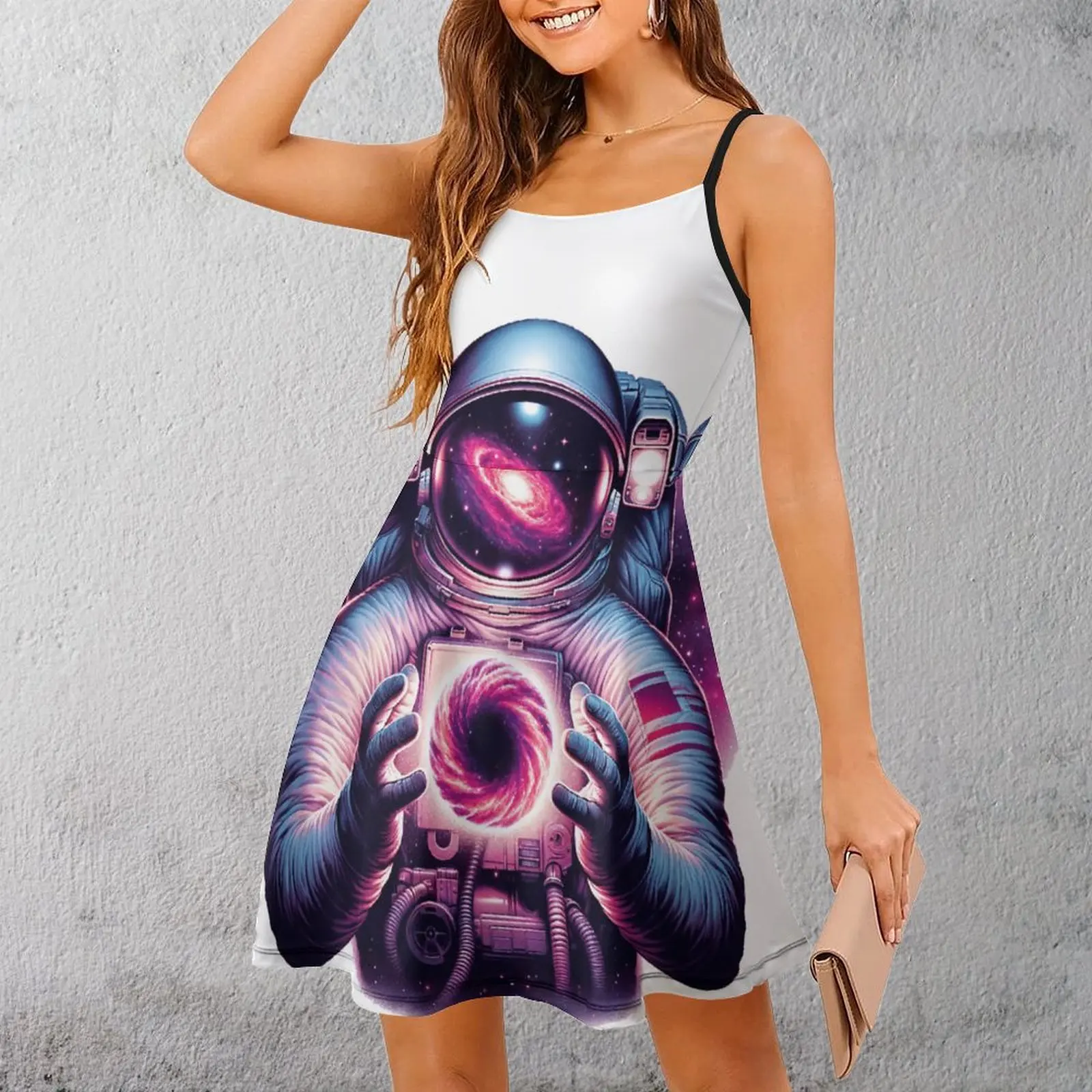 Exotic Galactic Voyager  Astronaut Harnessing The Cosmos Women's Sling Dress Geek  Vacations  Woman's Gown Dresses Funny