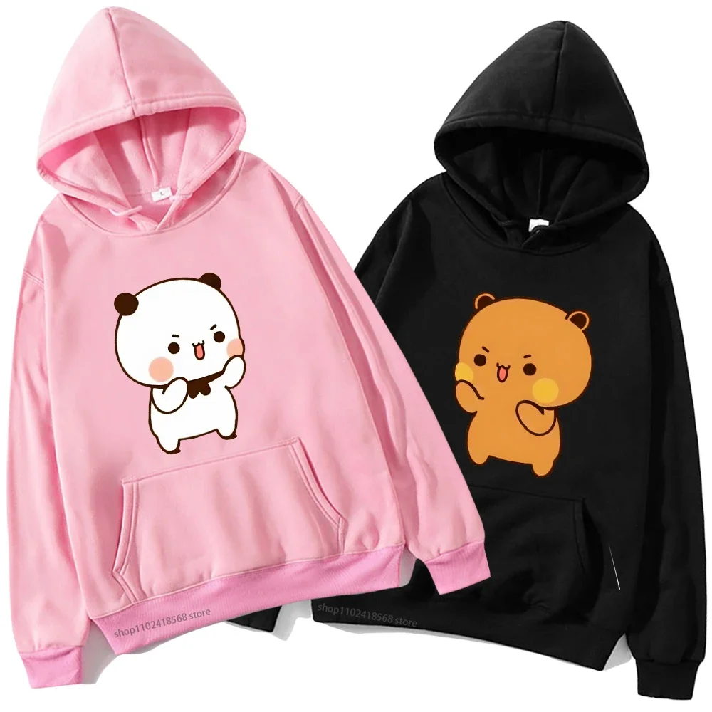 

Bubu Is Learning Boxing To Fight Against Dudu Hoodies Couple Clothes Winter Sweatshirt Men/Women Panda and Brownie Bear Tops