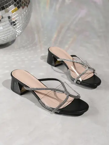 6 best sales महिलाओं के काले सैंडल - №5