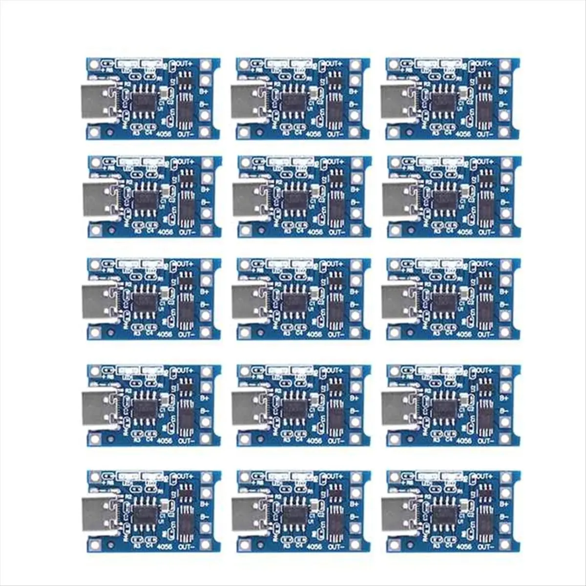 A72Z 15Pcs Type-C 18650 Lithium Battery Charger Module 5V 1A Charging Board with Dual Protection Functions for DIY Projects