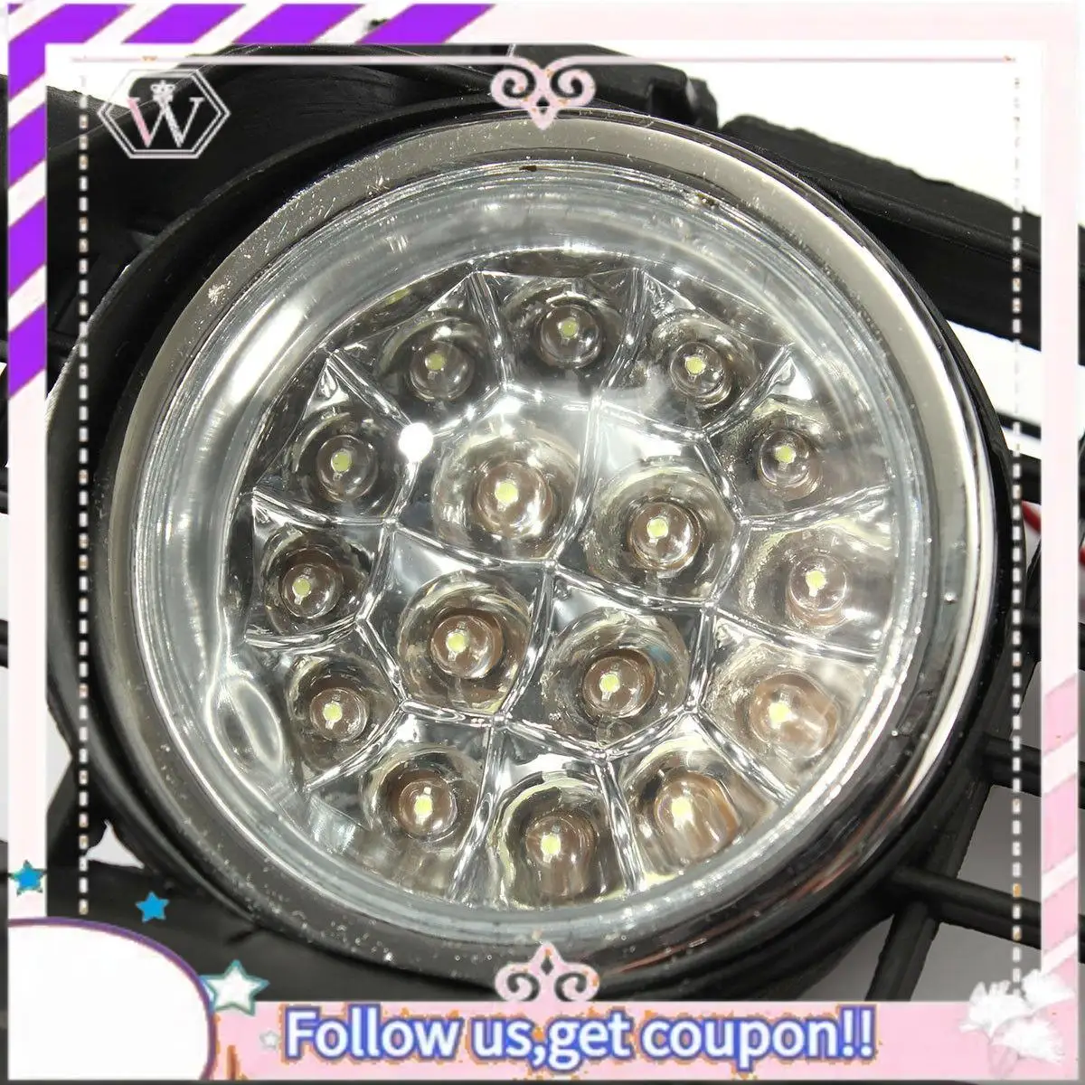 

A76T-For Vw Mk3 Golf Jetta 1992-1998 Front Bumper Grille 6000K White Led Drl Driving Fog Light Car Accessories