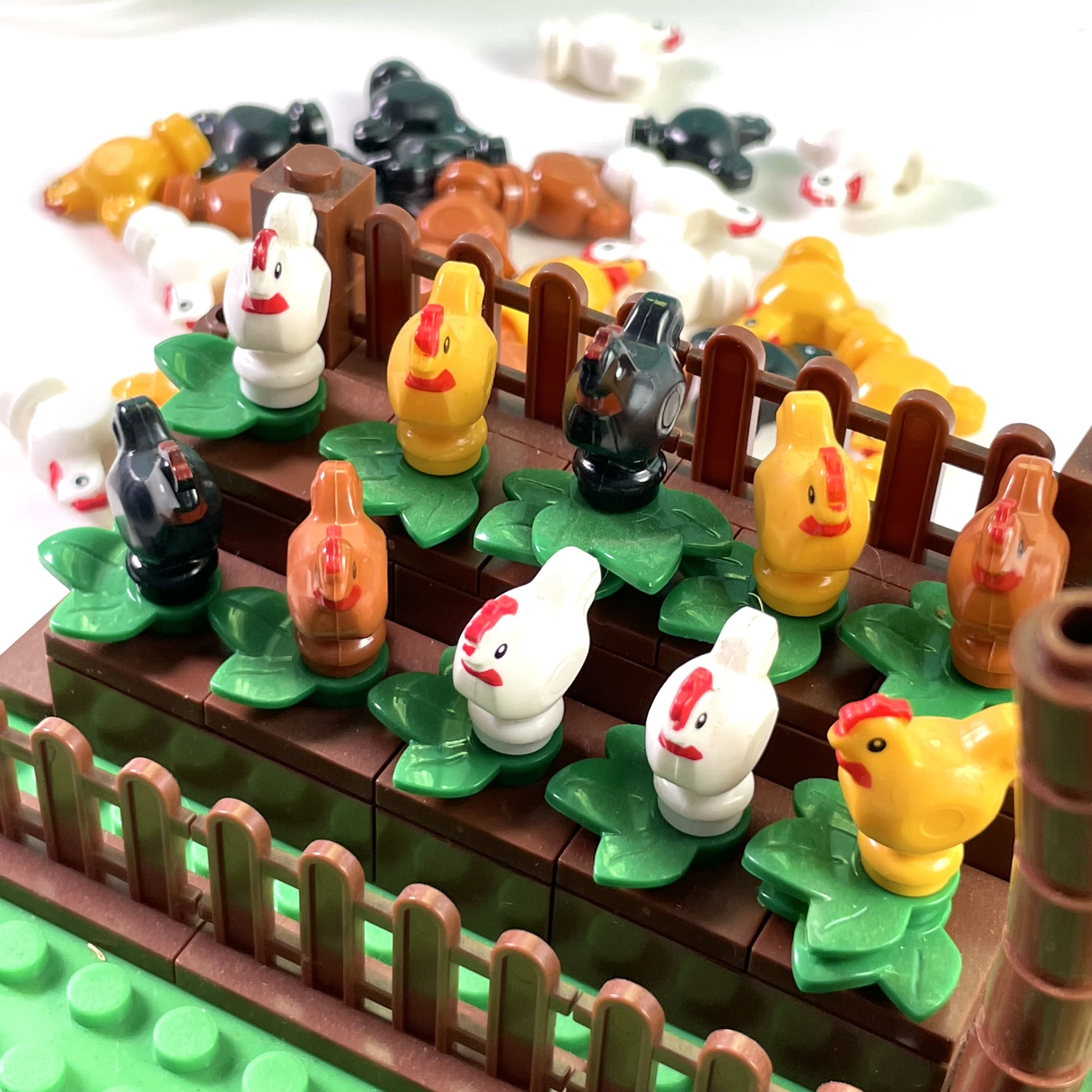 

Мини-учатка, украшения для сцены, 9 шт., строительные блоки, ферма и пасторальное украшение, совместимые с DIY, животный парк, детские игрушки, подарки