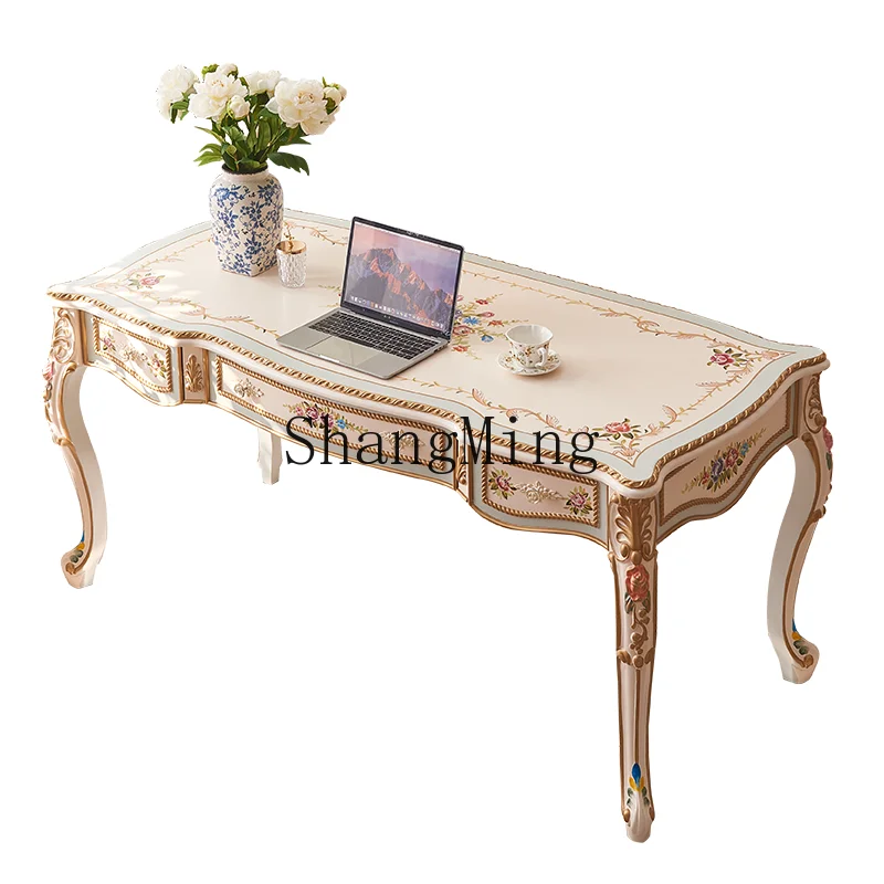

DHY household bedroom solid wood writing desk reception table study set computer table