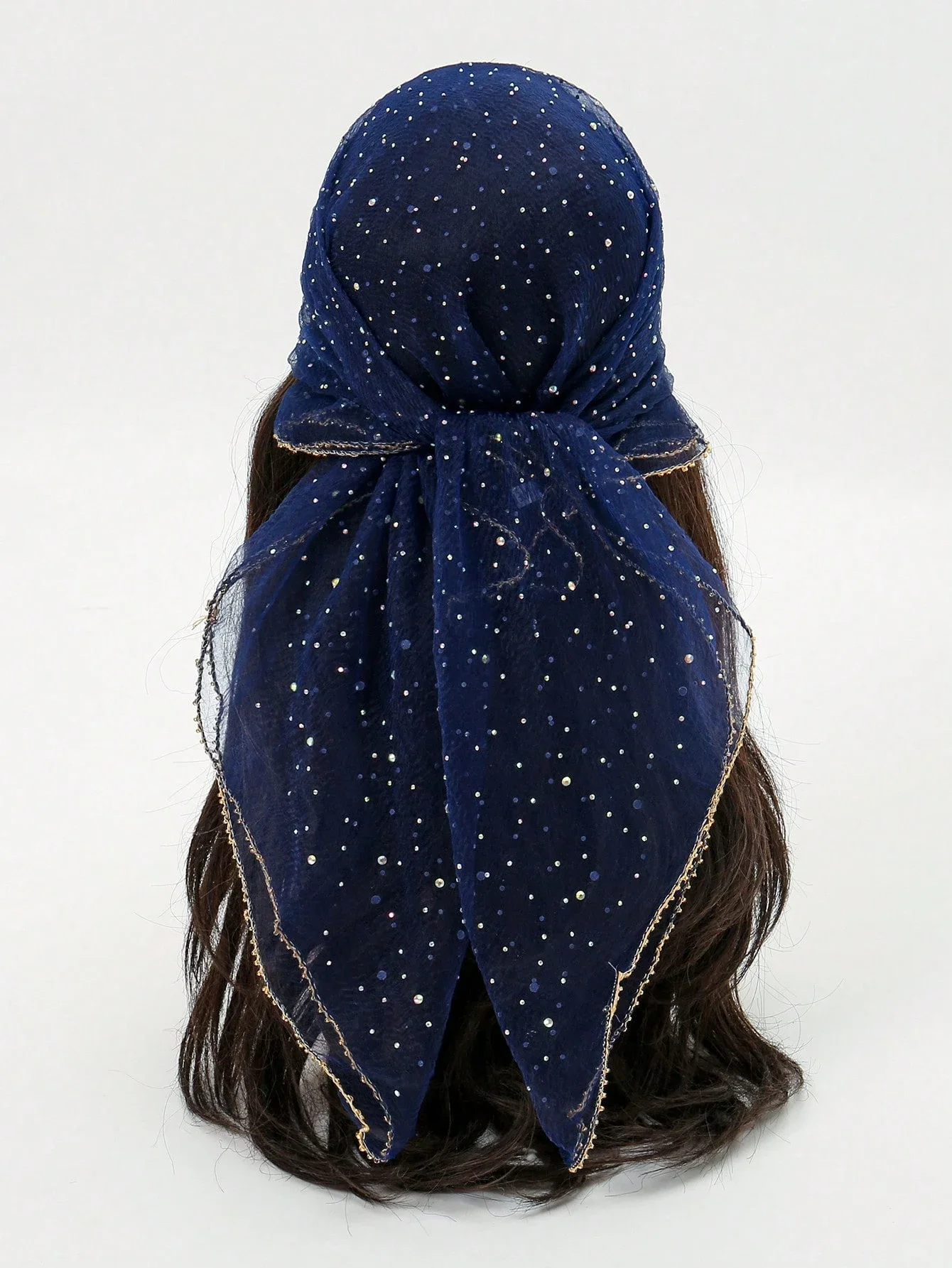 

1pc Rhinestone Bandana Scarf, Women Fashion Headscarf, Shiny Headwrap, Square Scarf For Dress