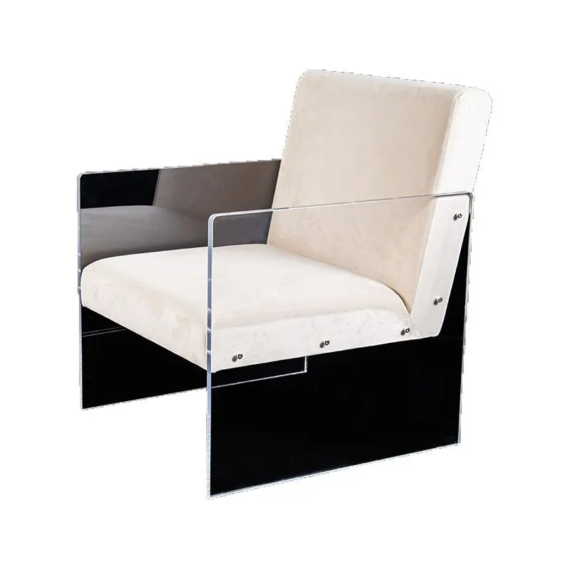 

High-end luxury acrylic Light luxury transparent dining Nordic style leisure stool Home back