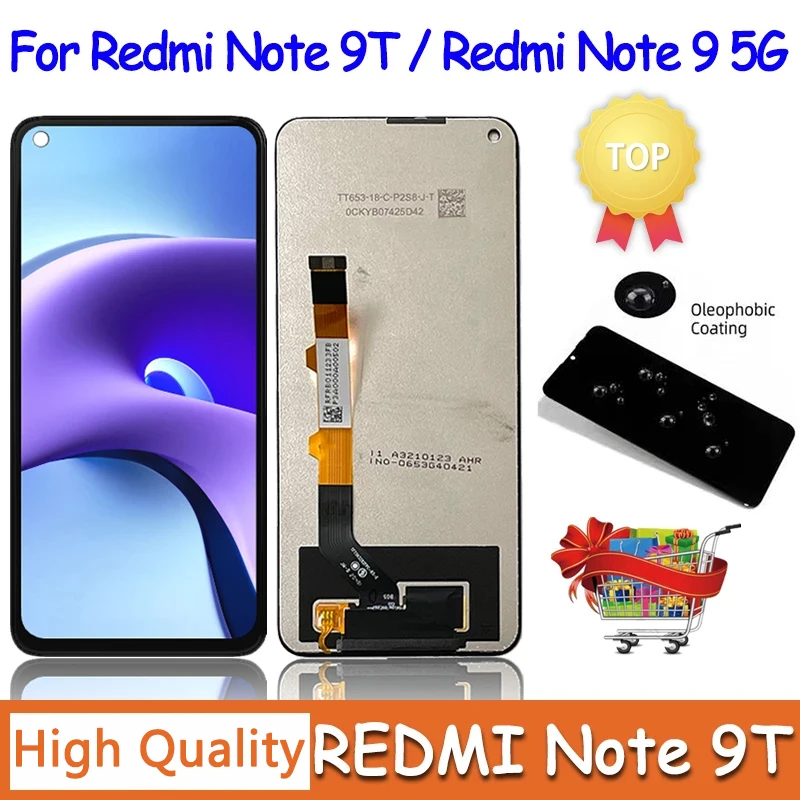 M2007J22G M2007J22C Display Screen For Xiaomi Redmi Note 9T LCD Display Screen Touch Digitizer Assembly For Redmi Note 9 5G LCD