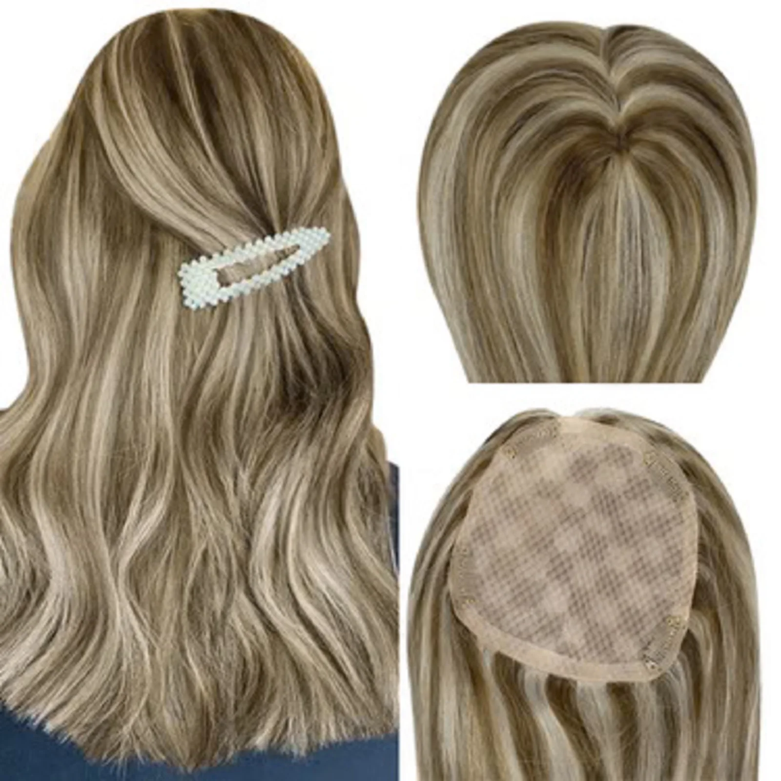 YoungSee Topper Hair Pieces 100% Human Hair With Thinning Hair Clip in Toppers 150% Density High-Quality Soft 10-18Inch