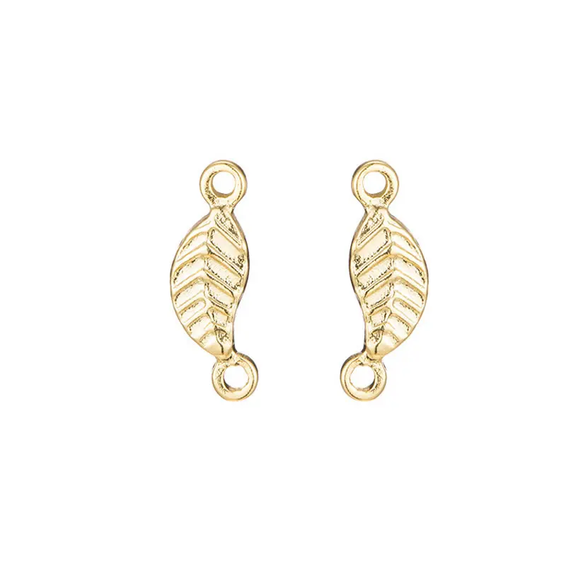 18K Gold Color Brass Tree Leaf Leaves Charms Necklace Earrings High Quality Diy Jewelry Accessories Rosediy official-website