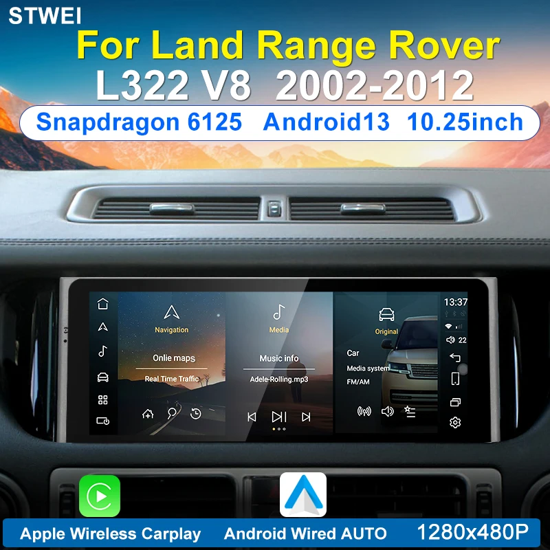 

Автомагнитола для Land Range Rover V8 L322 2002-2012, мультимедийный видеоплеер, Android 13, стерео, GPS-навигация, 10,25 дюйма