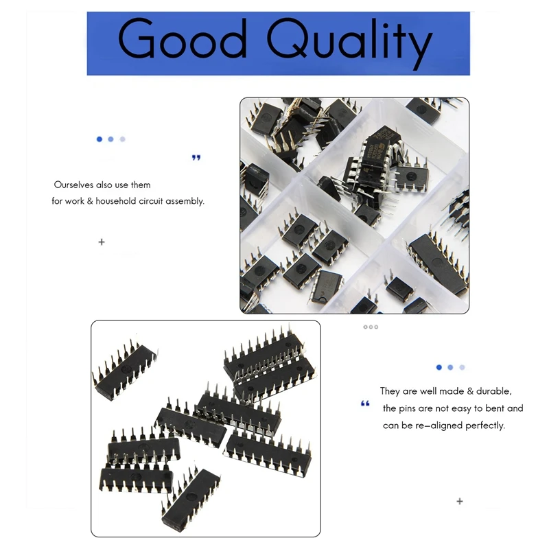 Puce de circuit intégré WieshammKit, jeu de prises DIP IC pour Opamp, minuterie de précision unique PWM, 85 pièces, 10 types