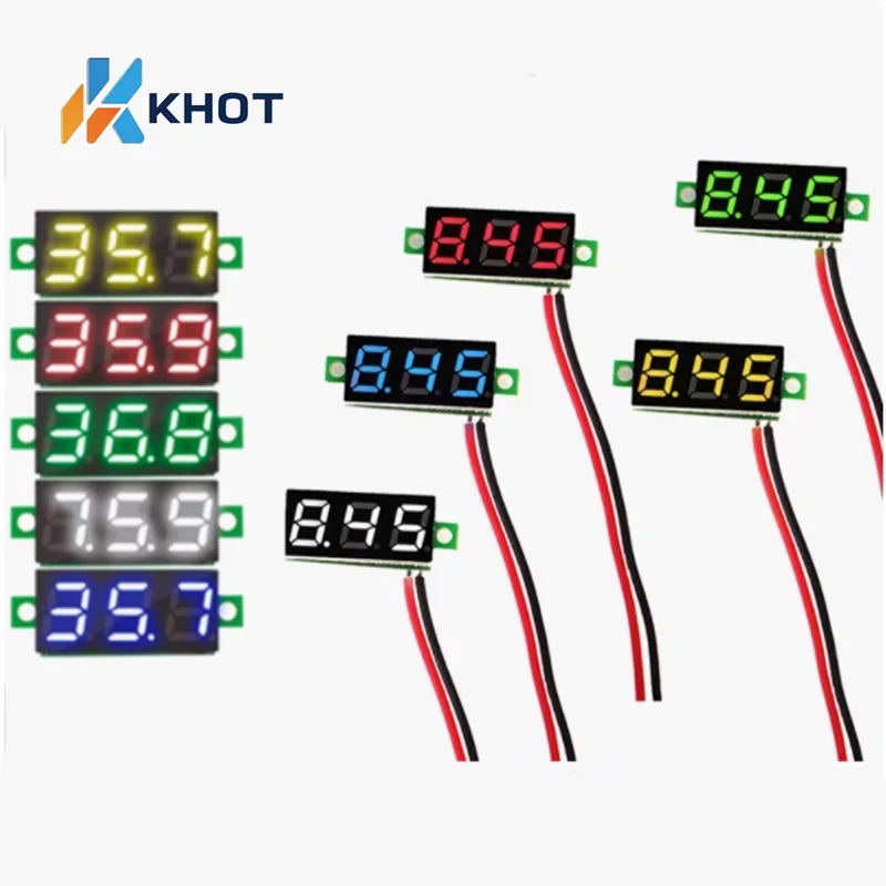 0.28-inch ultra small digital DC voltage meter head with adjustable digital display, two-wire DC2.5-30V reverse protection