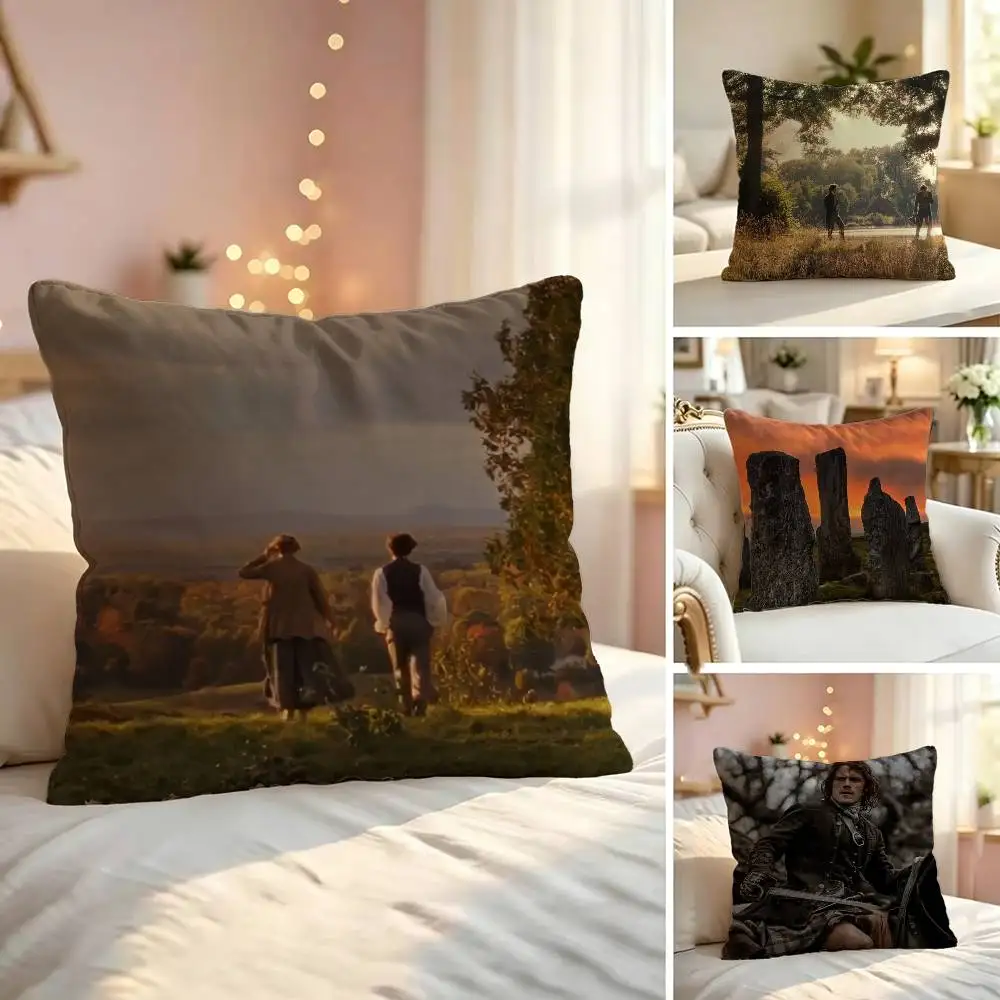 Jamie Fraser TV Show O-Outlander Pillow Case Sofa Living Room for Bedroom Headboard Backrest Cushion Square Nap Time