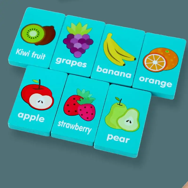 Bambini Scratch a mano Tavola di legno per bambini Cartone animato per bambini Montessori Educazione precoce Fattoria Auto-coltivazione Frutta Puzzle cognitivo Giocattolo