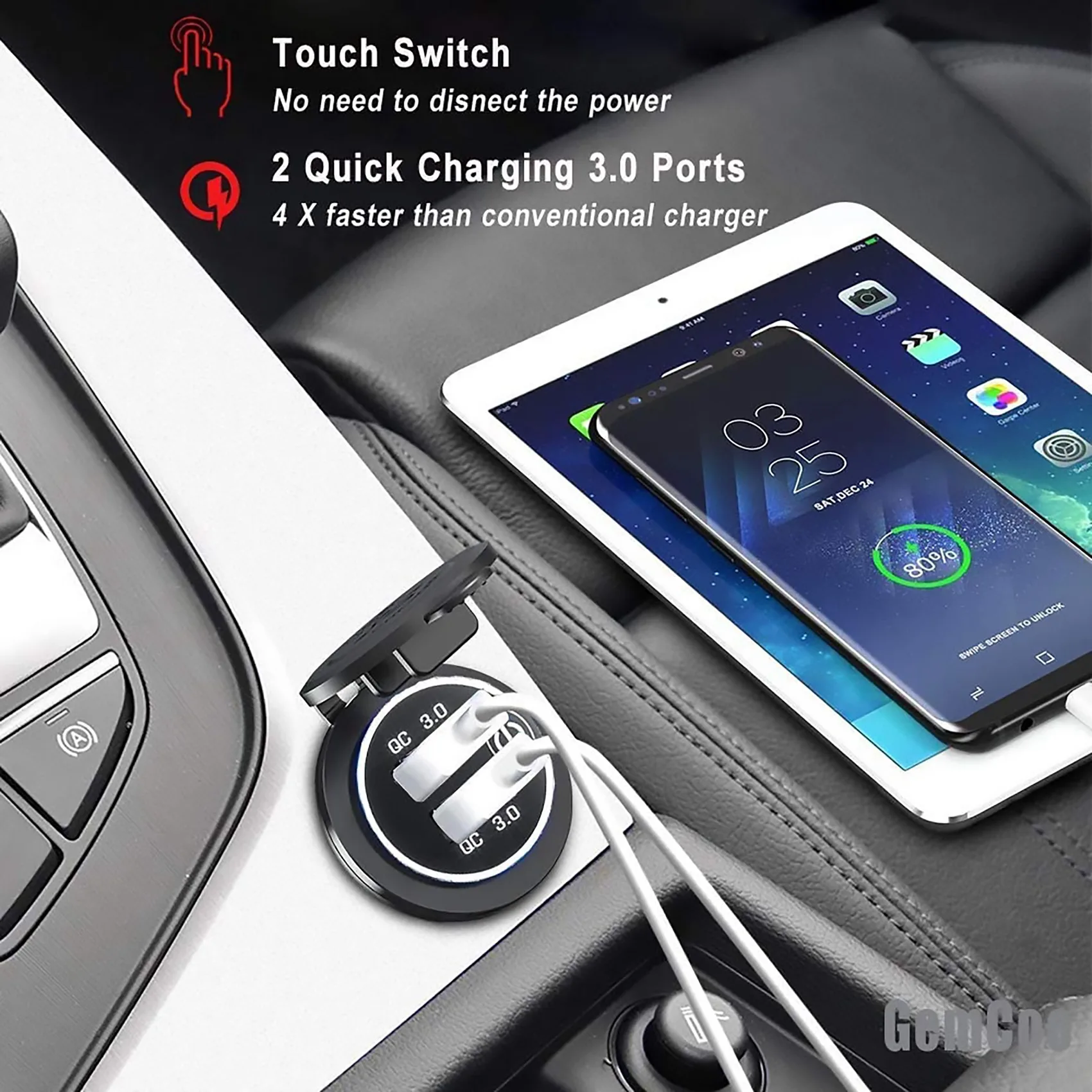 

# Автомобильные детали и аксессуары 67O, автомобильное зарядное устройство с двумя USB-портами, автомобильное зарядное устройство с двумя USB-портами, 36 Вт, с переключателем, зеленый, черный