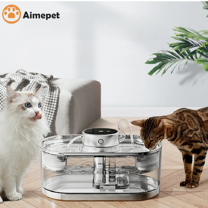 

Automatic Stainless Steel 3L Cat Water Drinking Fountain Wireless Rechargeable 5000mAh Cat Accessories Water Dispenser For Cats