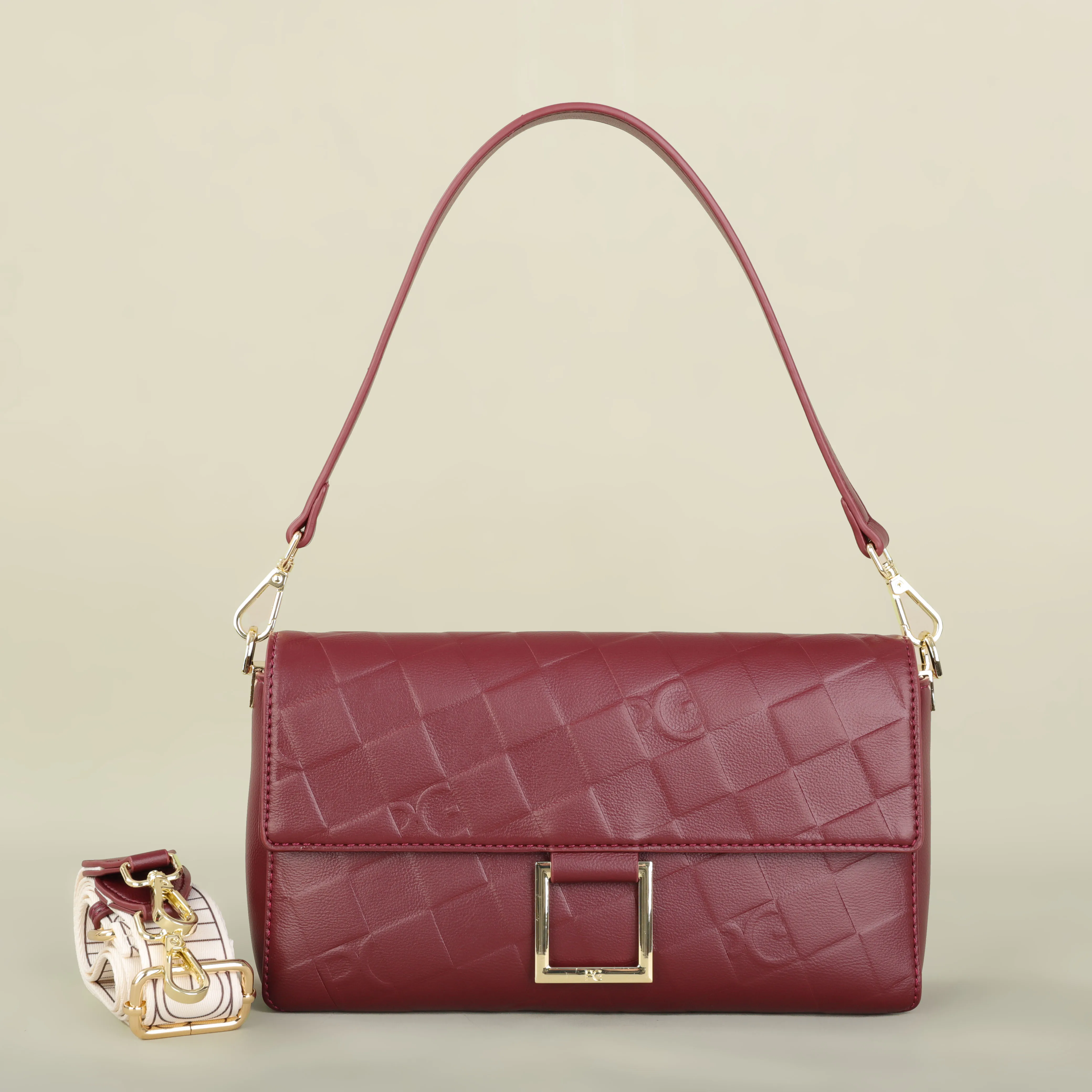 PG Exquisite Luxury Brand Fashion Design Handbag Classic Solid NEW Design 2025 Shoulder Bag Letter Embossed Ladies Party Bag image 5
