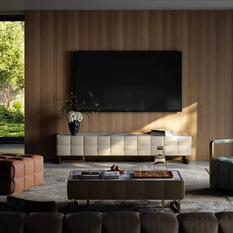 

Designer Minimalist TV Cabinet Italian Universal Organizer Storage Tv Table Living Room Luxury Trendy Muebles Para Tv Furniture