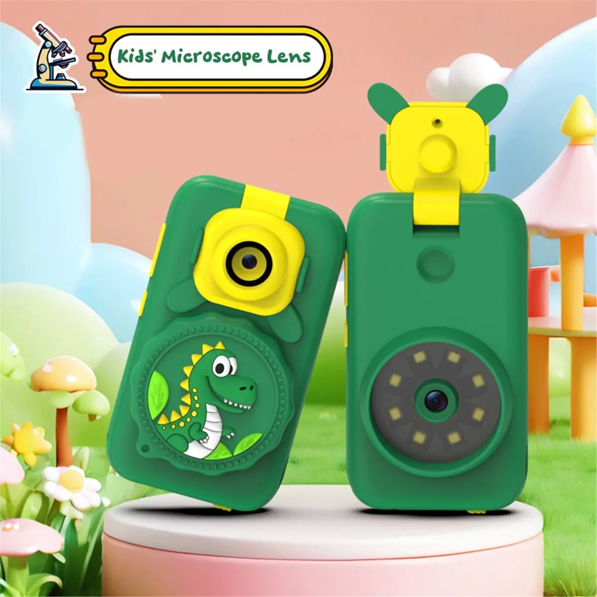 DT75BG 4 in 1 HD Kids' Touchscreen Camera 48MP Watch Photo Games Cartoon Wearable Neck Strap Educational Toy A