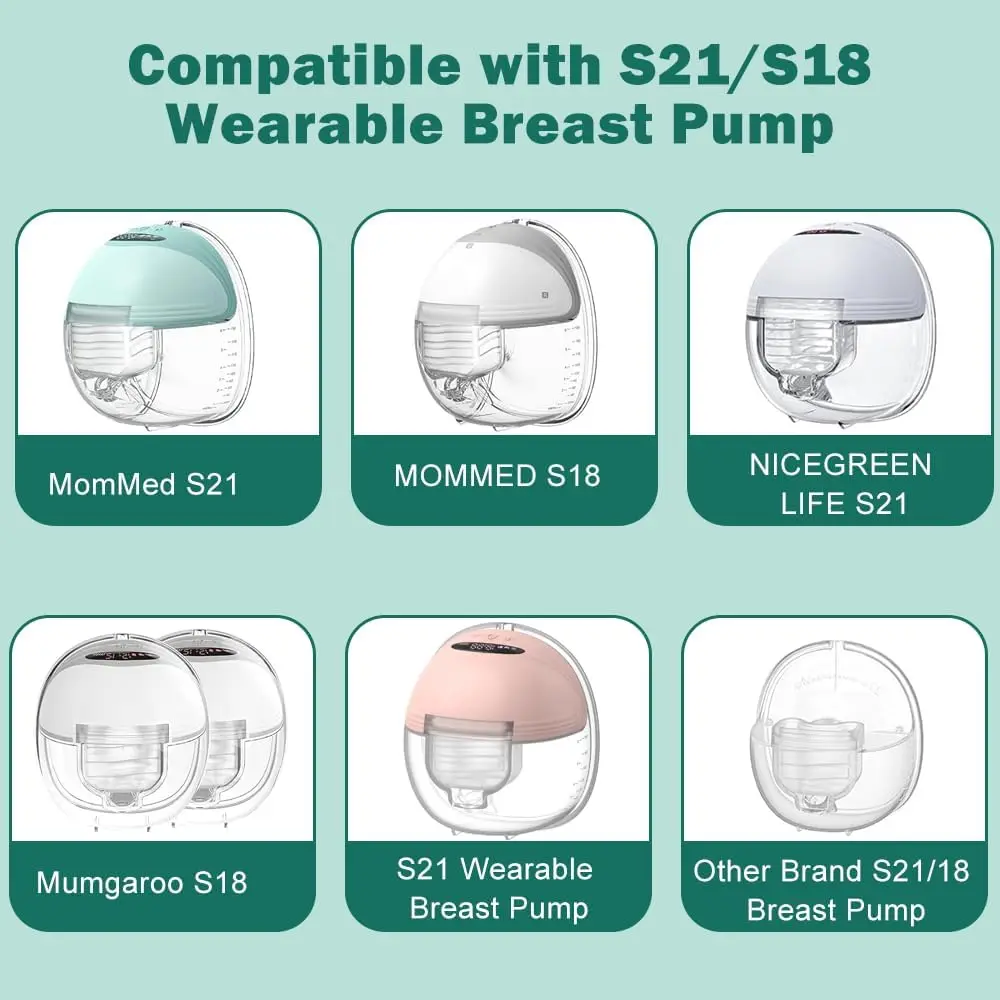 Duckbill Valves and Diaphragm Compatible with MomMed S21/S18,All S21 Wearable Breast Pump Parts, S21 Bresat Pump Replacement
