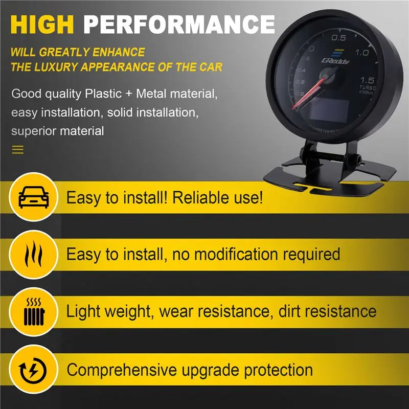 LCD Digital Display Car Gauge Automobile Turbine Watch Oil Temperature Car Gauge Turbine Meter