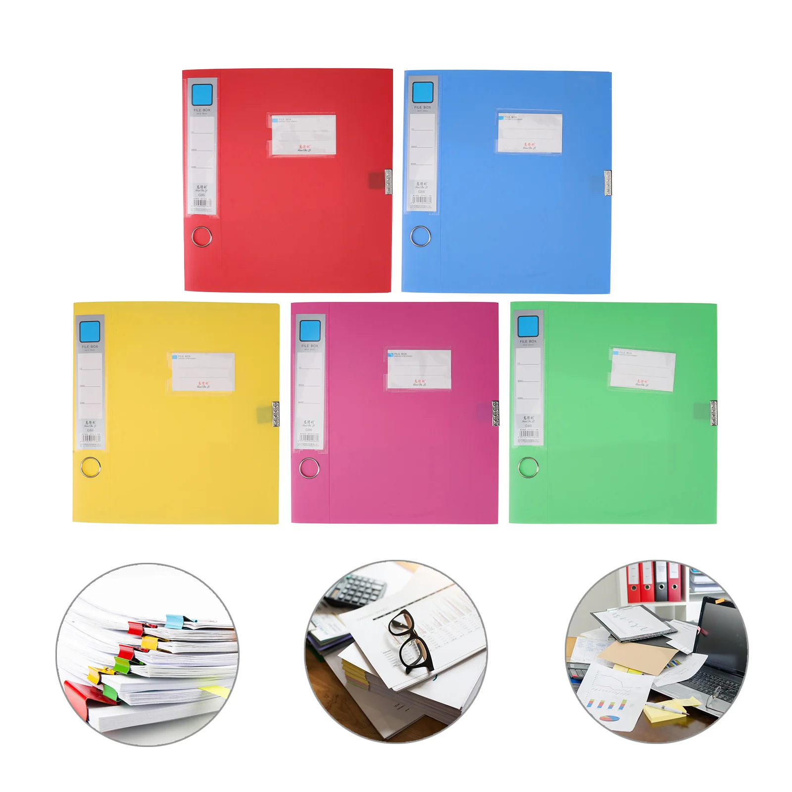 5Pcs Colorful Stationary Container Foldable File Storage Box Organize School Office Supplies Neatly Efficiently Portable