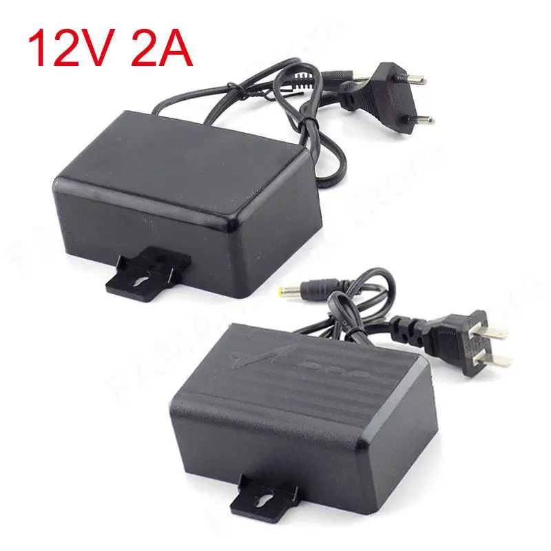 

AC DC 12V 2A 2000ma CCTV Camera Power Supply Adaptor Outdoor Adapter Charger for LED Light Strip EU US Plug