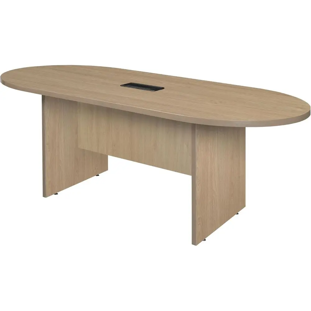 

6ft Racetrack Conference Table with Charging Port - Elegant Oak
