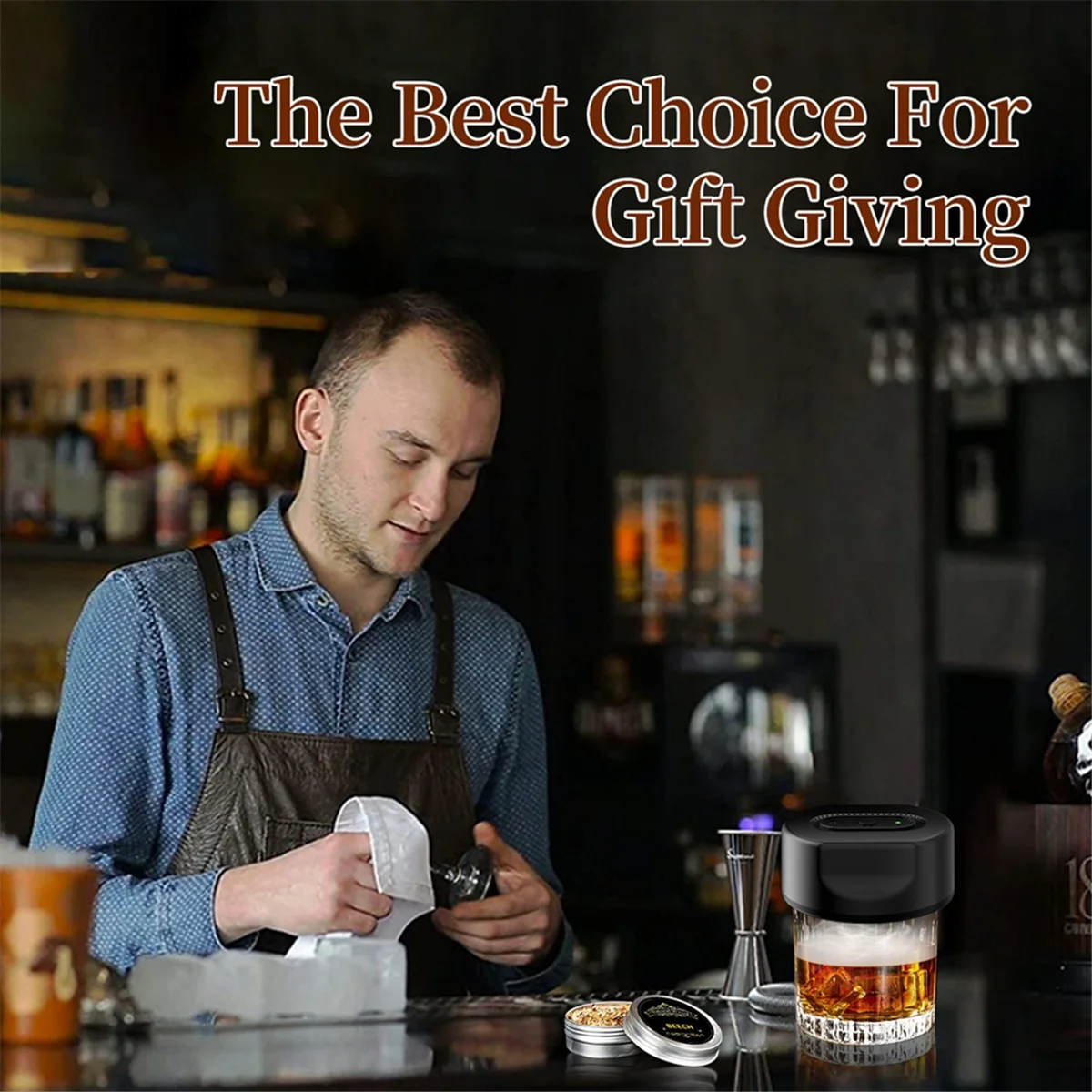 

A04I Электрический набор для курильщика виски с USB-зарядкой, электрический фумигатор для коктейлей, дымогенератор для бара, идеально подходит для бара